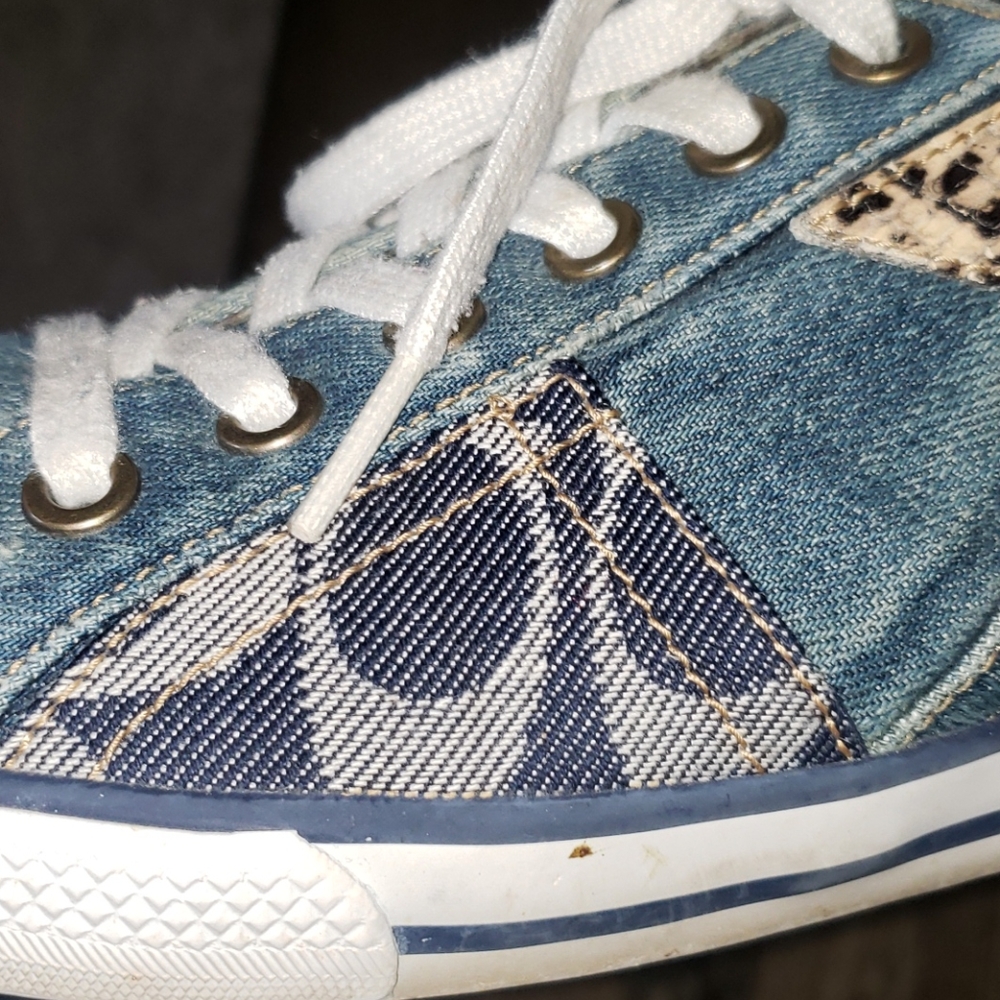 Coach Tonie Destroyed Patchwork Denim Sneaker 7.5 - image 5